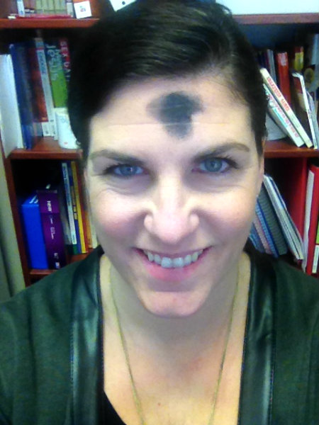 Marked. (Notice the uncomfortable smile. That's what people see when they look at my forehead funny.)